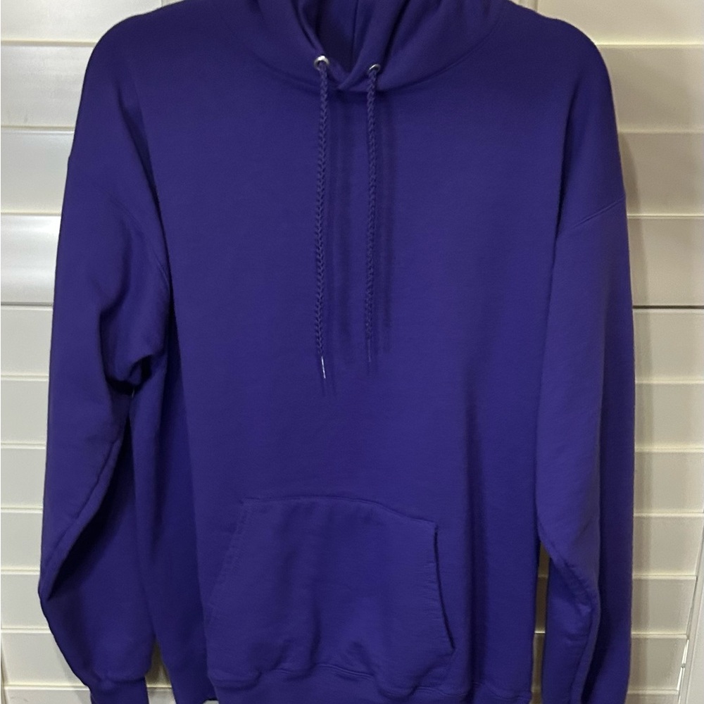 Hanes Men's Purple Hoodie Large